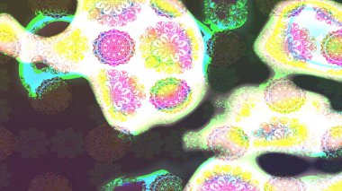 Kahverengi renkli bitkilerden oluşan parlak çiçekli çizim deseni.