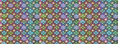 Raster illüstrasyonundaki çiçek desenli çizim. Mavi renkte çiçekler.