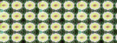 Arkaplan dokusu, duvar kağıdı, yeşil renkli çiçek teması. Soyut etnik raster çizim kalıbı. Kabile sanatı boho baskısı, klasik çiçek arkaplanı.