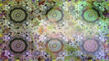 Raster altın çiçek süsü brokar kumaş ve cam desenli. Kusursuz altın desen. Çiçek desenli altın metal. Altın elementli nötr renkler.