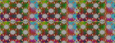 Tekstil için figür. Yapraklı kusursuz desen. Şirin, zarif çiçekler Raster illüstrasyonu. Davetiye ve kartpostal tasarımı için dekoratif çiçek unsurları. Poster veya kapak için arkaplan.