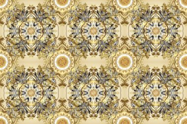 Bej, nötr ve kahverengi renklerde altın elementlerle geleneksel altın sarısı desen. Barok tarzında kusursuz bir doğulu süsü..