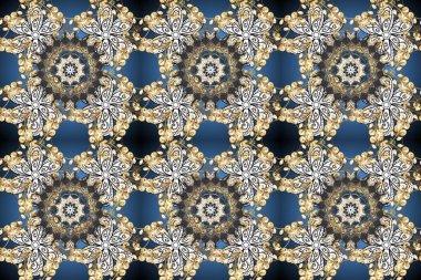 El yapımı dekoratif çerçeve, albüm kapağı, tebrik kartı, klasik Art deco tarzı. Altın karalama fantezi yapraklarından Raster soyut çiçek çelengi ve gri, bej ve mavi renkte çiçek.