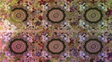 Kahverengi renklerde altın elementler. Geleneksel klasik raster altın pürüzsüz desen. Barok tarzında kusursuz bir doğulu süsü..