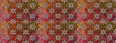 Raster deseni. Soyut çiçek desensiz arkaplan. Küçük çiçekteki sevimli çiçek deseni. Kahverengi renklerde. Raster illüstrasyonu.