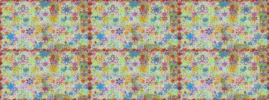 El çizimi Raster çizimi. Karalama elementleri. Duvar kağıdı, web sayfası arka planı, ambalaj kağıdı, davetiye, broşür, afiş veya web sitesi için kusursuz çiçek deseni kullanılabilir.