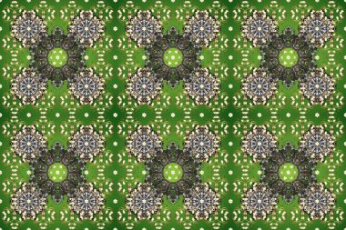 Paisleys zarif çiçek desenli arkaplan duvar kâğıdı çizimi. Klasik stil, güzel, modern, üç boyutlu sanat eseri, altın, gri ve nötr desenli çiçekler bir süs bırakır.