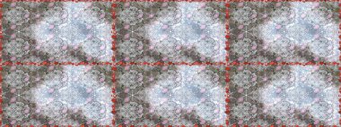 Raster illüstrasyonunda kusursuz çiçek deseni. Renkli Bahar Temalı Kusursuz Arkaplan. Düz Çiçek Elementleri Tasarımı. Gri renkli çiçekler.