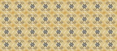 Altın elementlerle bej, nötr ve sarı renklerde kusursuz desen. Geleneksel oryantasyon süsü. Kusursuz klasik altın desen. Klasik vintage arkaplan.