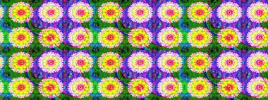 Raster illüstrasyonundaki çiçek desenli çizim. Sarı renkte çiçekler.