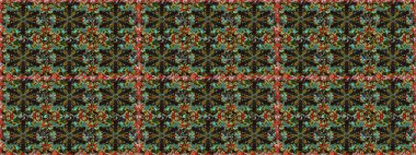 Tekrarlayan elementlerle soyut arkaplan oluşturun. Kusursuz damaske klasik altın desen. Raster illüstrasyonu. Kahverengi renklerde, altın elementlerle altın pürüzsüz desen.