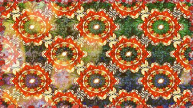 Arkaplan, kumaş, altın duvar kağıdı. Kahverengi renklerde altın desenler ve altın elementler. Raster altın pürüzsüz desen. Düz elle çizilmiş vintage koleksiyonu.