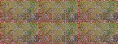 Renkli Bahar Temalı Kusursuz Arkaplan. Düz Çiçek Elementleri Tasarımı. Çiçekle kusursuz desen. Kahverengi renkte çiçekler.