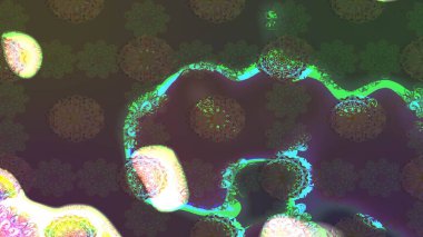 Yumuşak, yeşil renkli bahar çiçekleri. Çiçekli yumuşak bir eskiz şekli. Raster çiçekleri klasik tarzda çizilmiş. Raster illüstrasyonu.