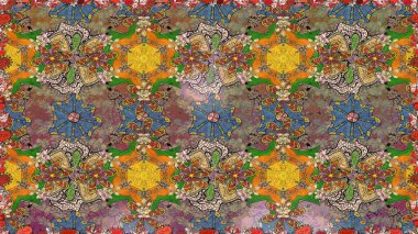 Eski usul. Raster. Raster illüstrasyonu. Tomurcukları çiçek olan sevimli bir çiçek deseni. Kumaş, tekstil, duvar kağıdı baskısı için. Taslak arkaplan.