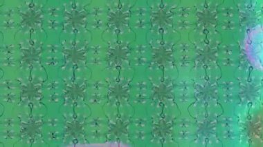 Renkli unsurlarla hareketli arka plan görüntüleri. Çiçekler. Eski model. Bayrak tarzı. Video kaydı. Şablon. Döngü. Kusursuz..