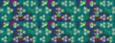 Suluboya tarzında mavi renkli çiçekler. Raster illüstrasyonunda çiçek deseni çizimi.