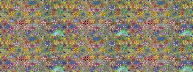 Çiçeklerle suluboya desenli çiçek deseni. Tarafsız renklerde güzel bir tekstil. Raster illüstrasyonu.