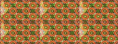 Kahverengi renkte desen. Kına dövmeli süs çiçekleri, altın çıkartmalar, mehndi ve yoga tasarımı, kartlar ve parmak izleri. Raster altın mehndi kusursuz desen.