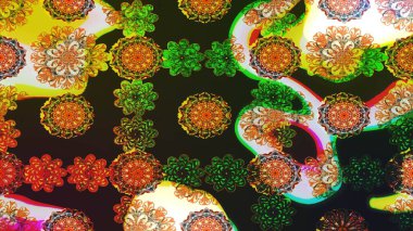 Renkli Bahar Teması eskiz kalıbı. Düz Çiçek Elementleri Tasarımı. Gri renkli çiçekler. Sevimli çiçek raster deseni.