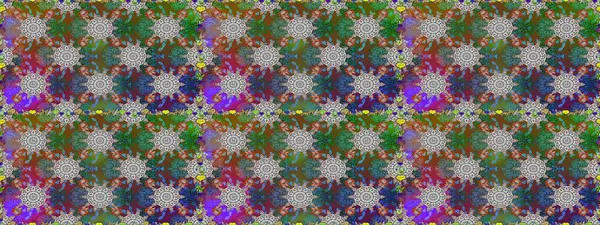 Motley illüstrasyonu. Çiçekli yaz çiçekleri. Küçük çiçekte güzel bir desen. Moda baskıları için zarif bir şablon. Küçük renkli çiçekler. Kusursuz..