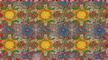 Doodle tarzı. Kahverengi renkli çiçekler. Tekstil ve kapak tasarımı için mükemmel. Elle çizilmiş sonbahar çiçeği deseni. Renkli kahverengi çizim deseni.