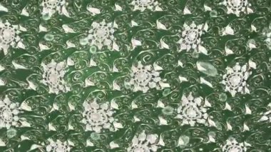 Renkli unsurlarla hareketli arka plan görüntüleri. Çiçekler. Eski model. Bayrak tarzı. Video kaydı. Şablon. Döngü. Kusursuz..