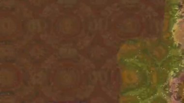 Renkli unsurlarla hareketli arka plan görüntüleri. Çiçekler. Eski model. Bayrak tarzı. Video kaydı. Şablon. Döngü. Kusursuz..