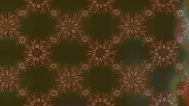 Renkli unsurlarla hareketli arka plan görüntüleri. Çiçekler. Eski model. Bayrak tarzı. Video kaydı. Şablon. Döngü. Kusursuz..