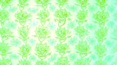 Renkli unsurlarla hareketli arka plan görüntüleri. Çiçekler. Eski model. Bayrak tarzı. Video kaydı. Şablon. Döngü. Kusursuz..