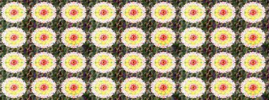 Raster illüstrasyonundaki çiçek desenli çizim. Tarafsız renklerde çiçekler.