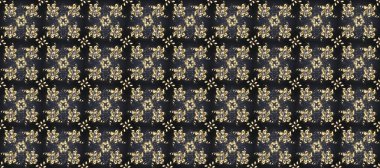 Altın desenli gri, bej ve kahverengi renklerde altın çiçekli elementler. Altın rengi, kusursuz çizim. Raster geometrik arka plan. Senin tasarımın için, duvar kağıdı..