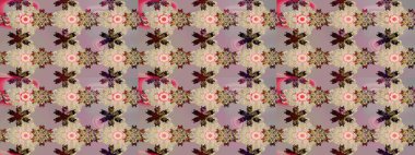 Raster illüstrasyonu. Çiçek desenli çizim. Raster illüstrasyonu. Bej renkli çiçekler. Asya tekstil tarzında.