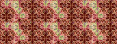 Kahverengi renklerde altın çiçekli altın desenler. Raster geometrik arka plan. Senin tasarımın için, duvar kağıdı. Altın rengi kusursuz illüstrasyon.