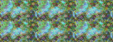 Çiçek buketleriyle klasik tarzda kusursuz desenler. Raster illüstrasyonu. Yeşil renklerde.