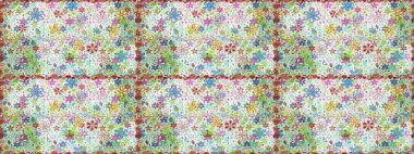 Raster illüstrasyonu. Tarafsız renklerde. Çiçekli güzel suluboya desen.