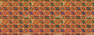 Kahverengi renkte Royal retro. Kusursuz desenli altın elementler. Altın şablon. Klasik çiçek dokusu. Kart, duvar kağıdı, ambalaj ve tekstil için klasik tasarım. Raster illüstrasyonu.