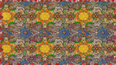 Raster - stok. Kahverengi çiçekli eskiz deseni, suluboya çiçek deseni, sevimli çiçek, duvar kağıdı, kart veya kumaş için fayanslı.