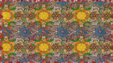 Raster - stok. Kahverengi çiçekli eskiz deseni, suluboya çiçek deseni, sevimli çiçek, duvar kağıdı, kart veya kumaş için fayanslı.