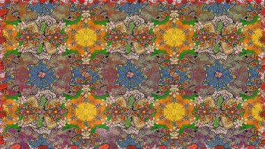 Çiçek deseni. Raster illüstrasyonu. Şatafatlı bahar bahçesi dokusu. Çiçek çizimi arkaplanı.