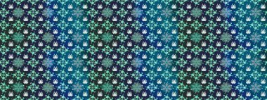 Raster - stok. Mavi çiçekli eskiz deseni, suluboya çiçek deseni, sevimli çiçek, duvar kağıdı, kart veya kumaş için fayanslı.
