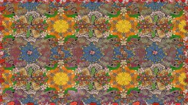 Çiçek deseni. Raster illüstrasyonu. Şatafatlı bahar bahçesi dokusu. Çiçek çizimi arkaplanı.