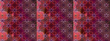 Raster illüstrasyonundaki çiçek desenli çizim. Kahverengi renkte çiçekler.