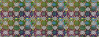 Raster çiçekleri klasik tarzda çizilmiş. Yumuşak, yeşil renkli bahar çiçekleri. Çiçekli, pürüzsüz bir desen. Raster illüstrasyonu.