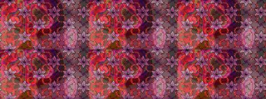 Raster illüstrasyonu. Çiçek süslemeli çizim deseni. Kahverengi renkte çiçekler.