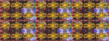 Çiçekli karalama şeklinde Raster çiçek deseni. Kahverengi renkte yaz çiçekleri. Raster illüstrasyonu.