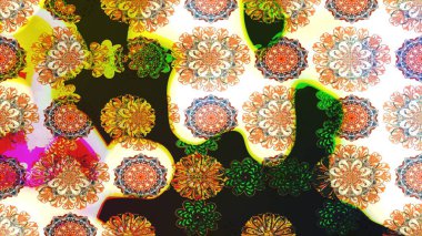 Çiçekli, yapraklı, çiçek desenli eskiz. Raster illüstrasyonu. El çizimi.