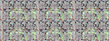 Yapraklı çiçekler ve doğal renklerde papatya çiçekleri. Kusursuz bir arka plan modeli. Raster - stok.