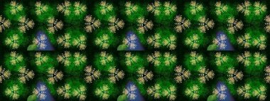 Raster çiçek desenleri çiziyor. Vadinin yeşil renkli çiçekleri.