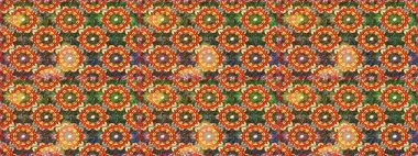 Raster illüstrasyonu. Kusursuz soyut bir arkaplan. Oriental raster klasik kahverengi ve altın desenli.